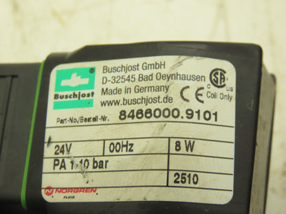Buschjost 8472400.0000 2/2-Way Brass Angle Solenoid Valve 1" NC 24V 145psi