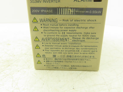 Omron 3G3MV-AB004 Sysdrive Inverter 0.55kW 200-240v 7.4A Input 0-240V 3A Output