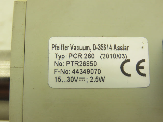 Pfeiffer Vacuum PCR 260 Compact Pirani Capacitance Gauge DN16 Flange 15-30Vdc