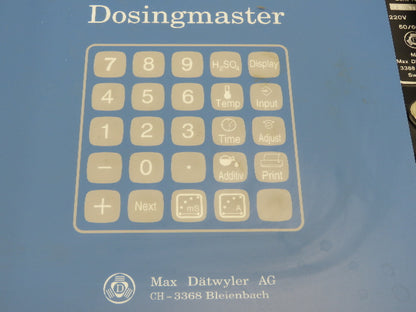Max Dätwyler Dosingmaster Dosing Pump Controller 220v 50hz 1ph