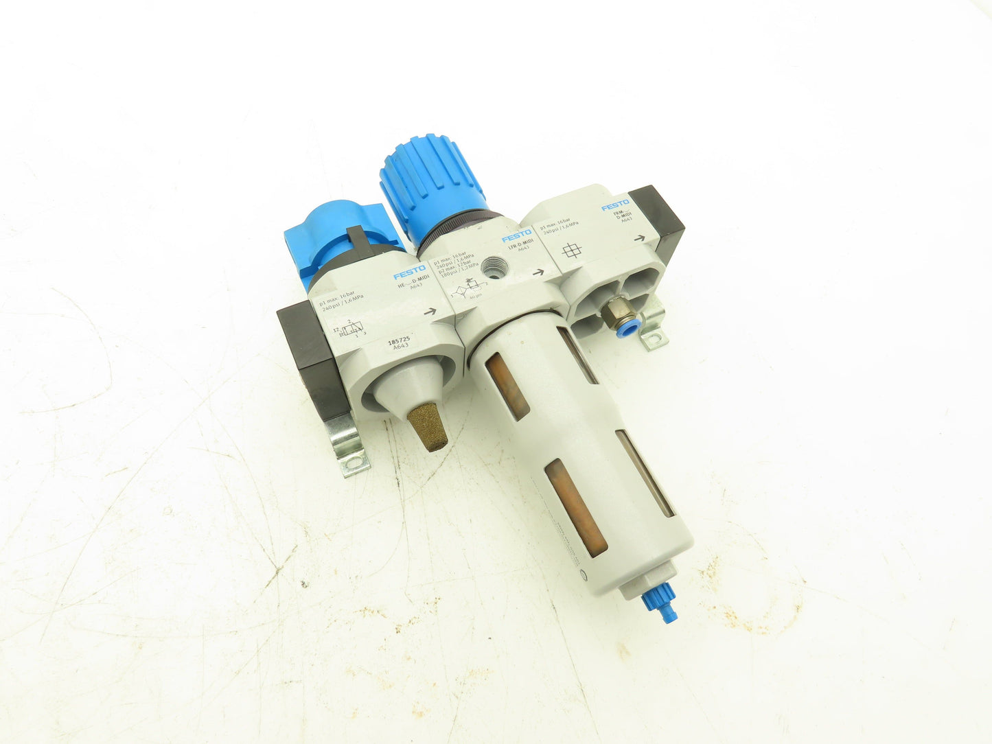 Festo LFR-3/8-D-MIDI Compressed Air Filter Regulator Combo w/Lockout Valve G3/8"