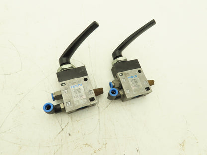 Festo H-3-1/4-B Pneumatic Manual Hand Lever Valve 3/2-way 145psi G1/4"  Lot of 2