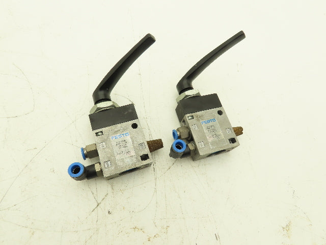 Festo H-3-1/4-B Pneumatic Manual Hand Lever Valve 3/2-way 145psi G1/4"  Lot of 2