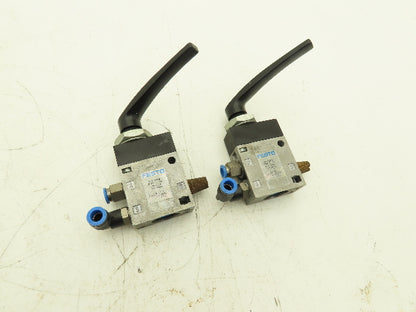 Festo H-3-1/4-B Pneumatic Manual Hand Lever Valve 3/2-way 145psi G1/4"  Lot of 2