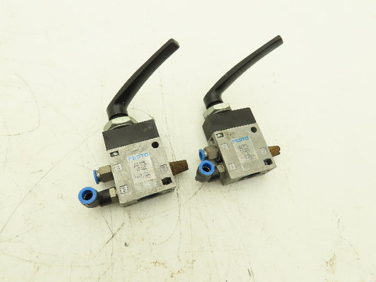Festo H-3-1/4-B Pneumatic Manual Hand Lever Valve 3/2-way 145psi G1/4"  Lot of 2