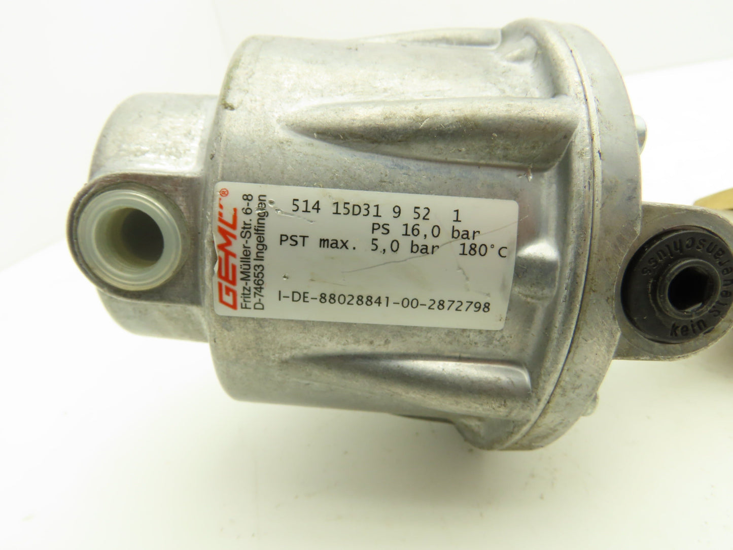 GEMU 514 15D31 9 52 1 Pneumatically Operated Angular Seat Globe Valve 1/2"NPT NO