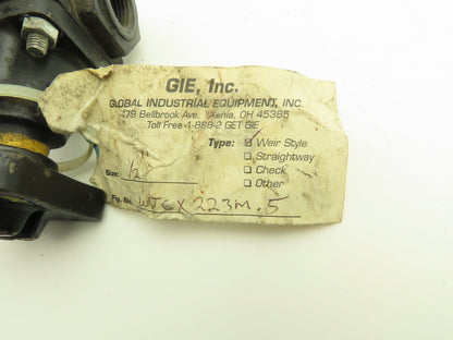 Global Industrial WTCX223M.5 Diaphragm Valve Wier Style 1/2" NPT