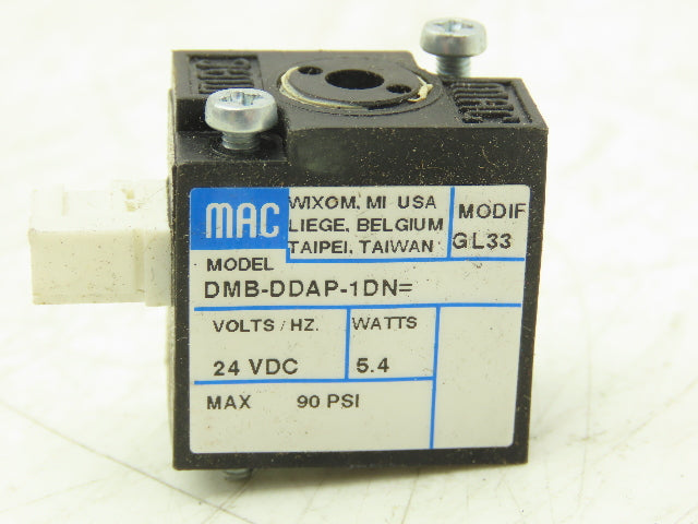 MAC DMB-DDAP-1DN Solenoid Coil 24VDC 5.4W 90psi