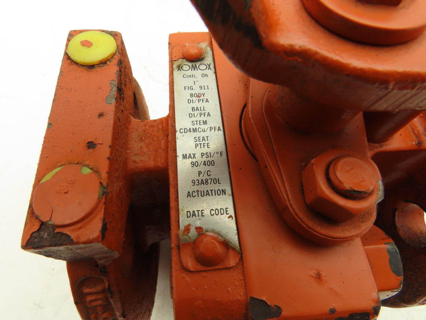 Crane Xomox 911 DI/PFA Lined Ball Valve 1" ANSI Flange