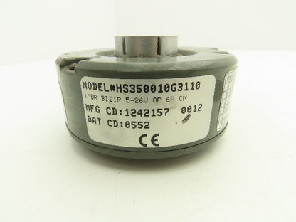 Dynapar HS350010G3110 Rotary Encoder Incremental 5-26V 10 PPR 1" Through Shaft