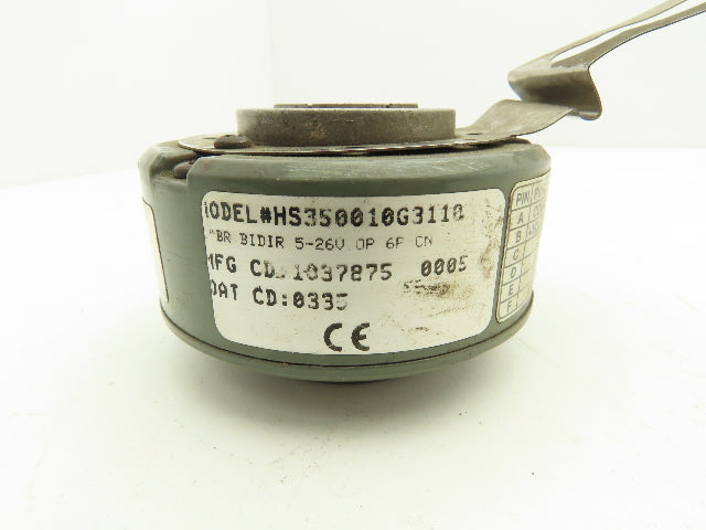 Dynapar HS350010G3110 Rotary Encoder Incremental 5-26V 10 PPR 1" Through Shaft