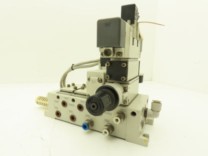 SMC VV713-03R-03D Solenoid Valve 4-Station Manifold 4/5 Port