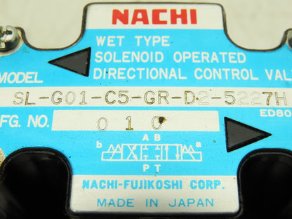 Nachi SL-G01-C5-GR-D2-5227H Hydraulic Directional Control Solenoid Valve 24VDC