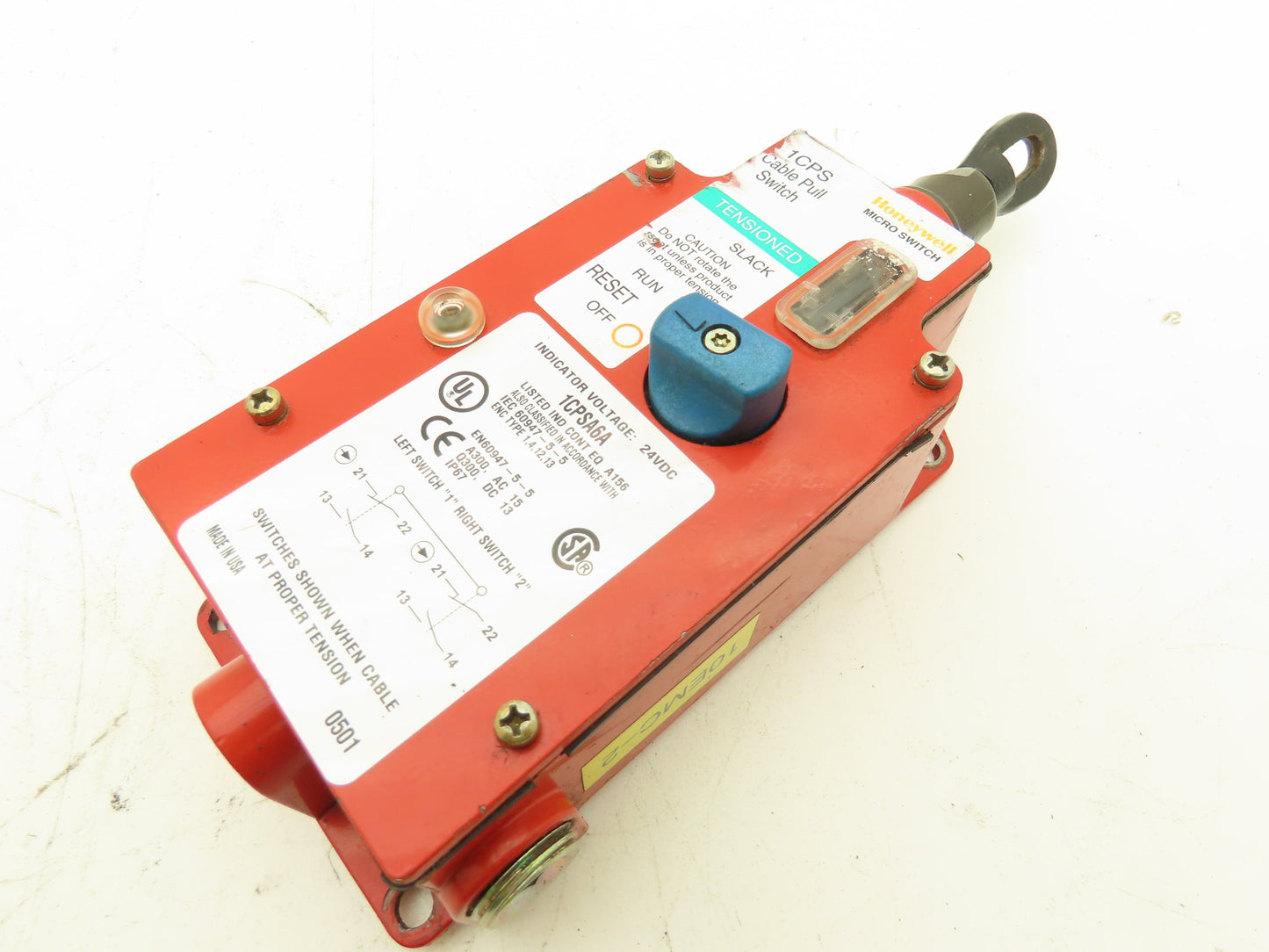 Honeywell 1CPSA6A Emergency Cable Pull Switch 24 VDC Broken Mount Housing