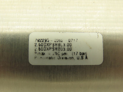 Parker 2.50DXPSR803.00 Pneumatic Air Cylinder 2.5" Bore 3" Stroke 260 PSI 5/8"