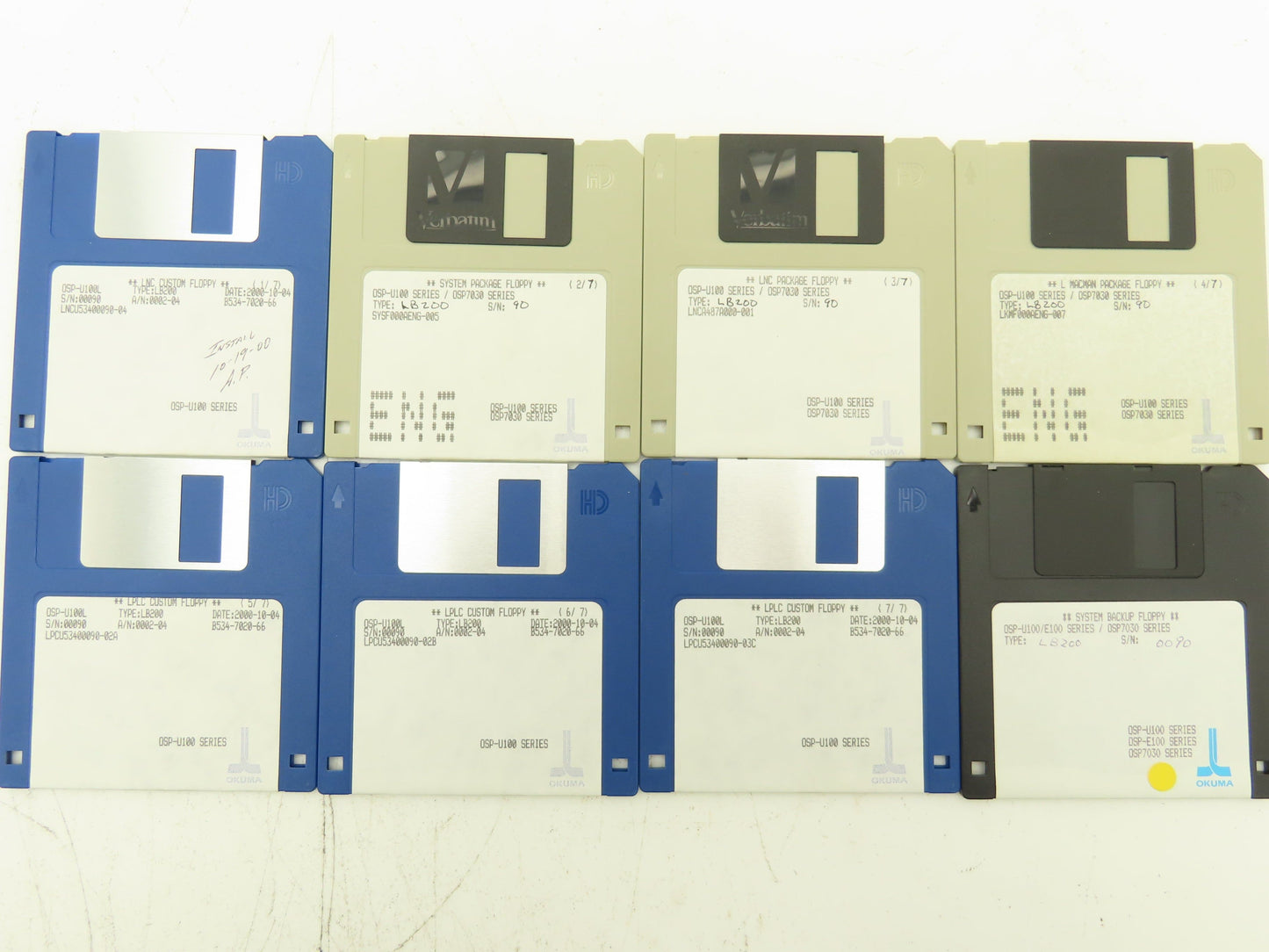 Okuma LB200 CNC Lathe Floppy Disc Files Set with Case OSP-U100
