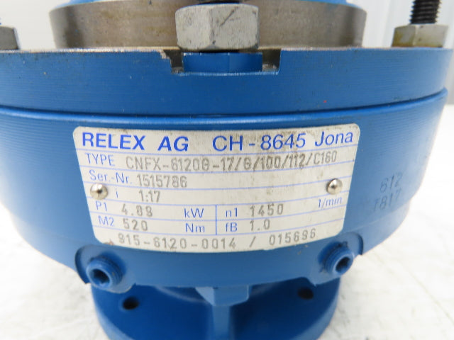 Relex AG CH-8645 Gearbox Jona 17:1 Reducer 6.5 Hp 85rpm 182T Inline