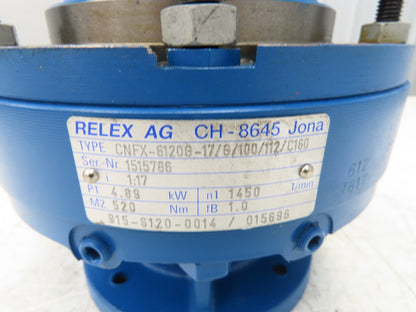 Relex AG CH-8645 Gearbox Jona 17:1 Reducer 6.5 Hp 85rpm 182T Inline