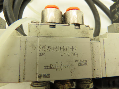 SMC SY5220-5D-N7T-F2 Pneumatically Actuated Dual Solenoid Valve 0.7MPa Lot of 3