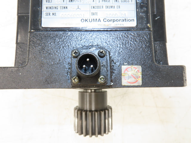 Okuma PX-MAF180J-3TB-A PREX AC Servo Motor 0.6kw 85V 300rpm Encoder ER-J-7200D