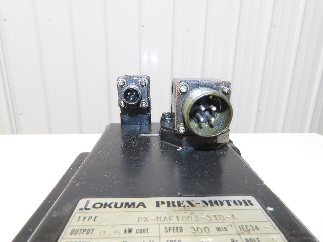 Okuma PX-MAF180J-3TB-A PREX AC Servo Motor 0.6kw 85V 300rpm Encoder ER-J-7200D
