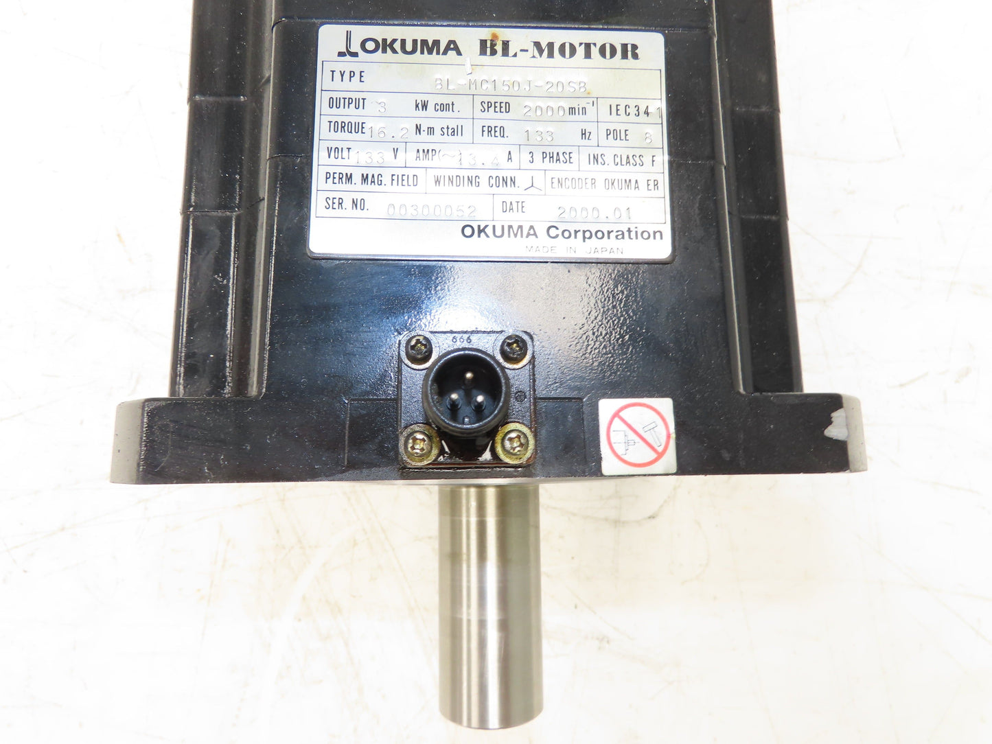 Okuma BL-MC150J-20SB AC Servo Motor 3kw 133V 2000rpm Encoder ER-J-7200D