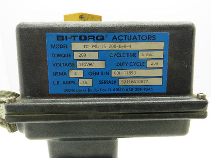 Bi-Torq 2" PVC Face Seal Ball Valve 3-Way 115VAC Actuator IC-3WL-15-200-E-A-4