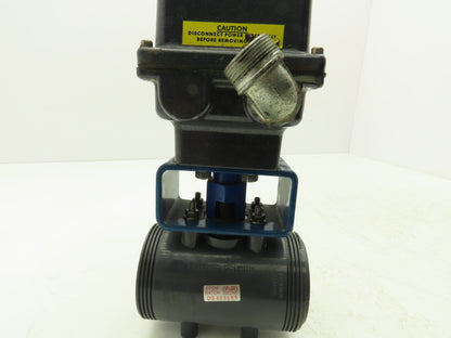 Bi-Torq 2" PVC Face Seal Ball Valve 3-Way 115VAC Actuator IC-3WL-15-200-E-A-4
