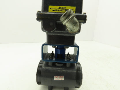 Bi-Torq 2" PVC Face Seal Ball Valve 3-Way 115VAC Actuator IC-3WL-15-200-E-A-4