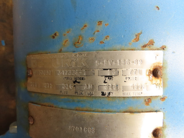 DeZurik 5-FV-156-89 Motorized Plug Valve 16" Flanged 2-Way 316 Stainless 275 CWP