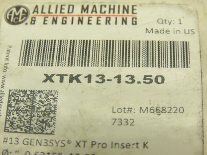 Allied Machine & Eng. XTK13-13.50 GEN3SYS XT Insert 13 PRO AM440 13.50MM K GEO