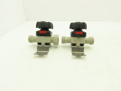 GEMU Diaphragm Valve PVC 3/4" Face Seal 1-5/8"-11 Thread Lot of 2