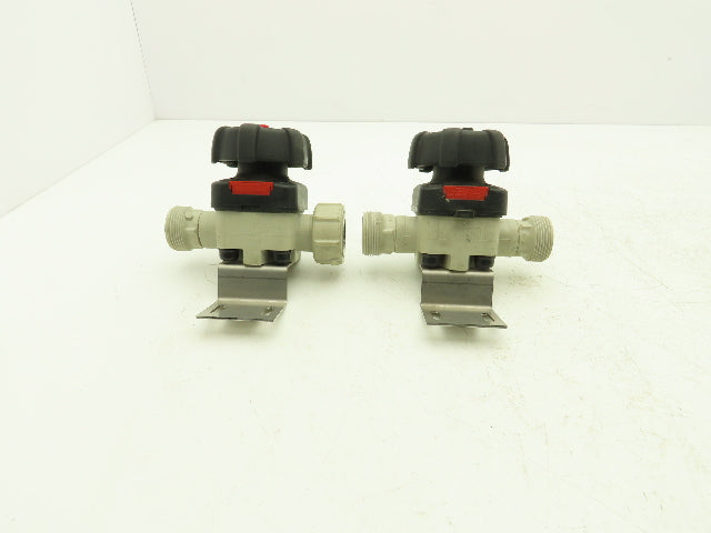 GEMU Diaphragm Valve PVC 3/4" Face Seal 1-5/8"-11 Thread Lot of 2