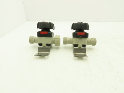 GEMU Diaphragm Valve PVC 3/4" Face Seal 1-5/8"-11 Thread Lot of 2