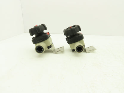 GEMU Diaphragm Valve PVC 3/4" Face Seal 1-5/8"-11 Thread Lot of 2