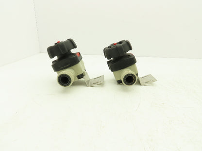 GEMU Diaphragm Valve PVC 3/4" Face Seal 1-5/8"-11 Thread Lot of 2
