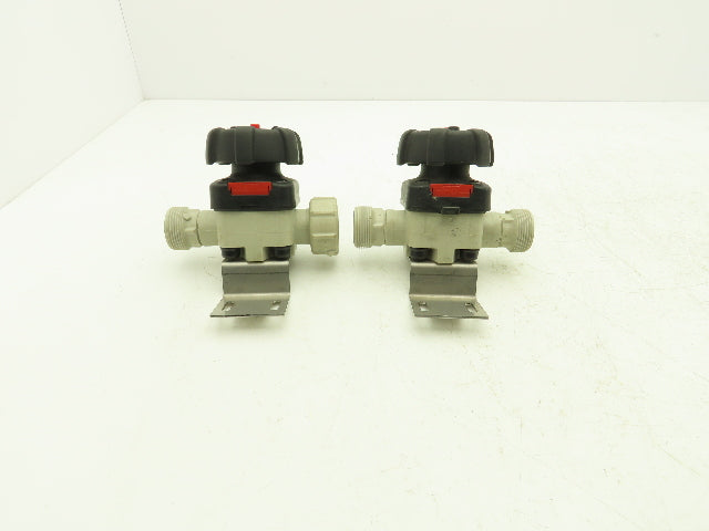 GEMU Diaphragm Valve PVC 3/4" Face Seal 1-5/8"-11 Thread Lot of 2