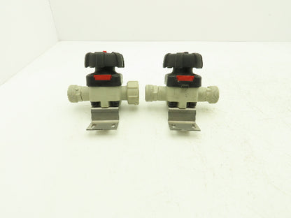 GEMU Diaphragm Valve PVC 3/4" Face Seal 1-5/8"-11 Thread Lot of 2