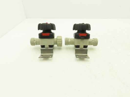 GEMU Diaphragm Valve PVC 3/4" Face Seal 1-5/8"-11 Thread Lot of 2