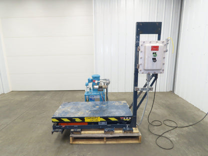 Explosion Proof Hydraulic Scissor Lift Table 2000lb 36" Travel 24x48" Top 1Ph
