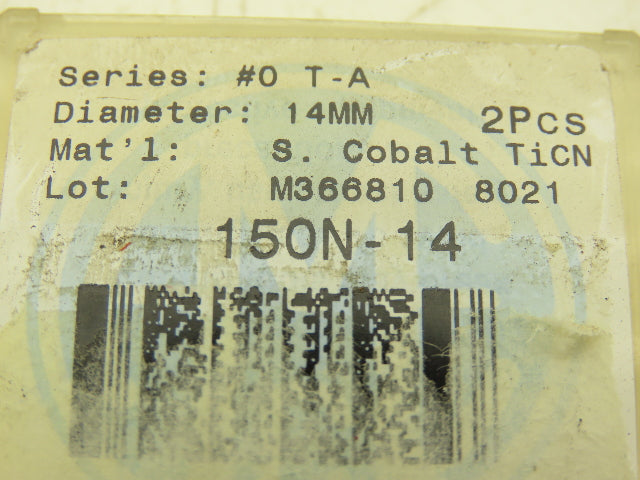 Allied Machine & Eng. 150N-14 T-A Insert #0 T-A SC TICN 14MM Lot Of 2