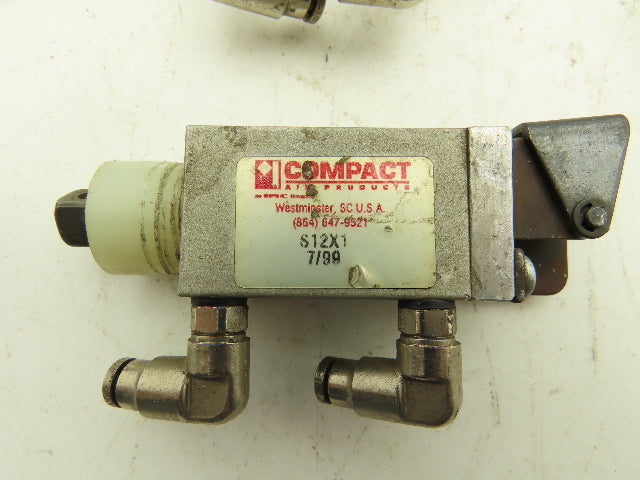 Compact S12X1 Pneumatic Mini Air Cylinder 1/2" Bore 1" Stroke  Lot of 8