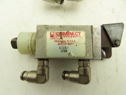 Compact S12X1 Pneumatic Mini Air Cylinder 1/2" Bore 1" Stroke  Lot of 8
