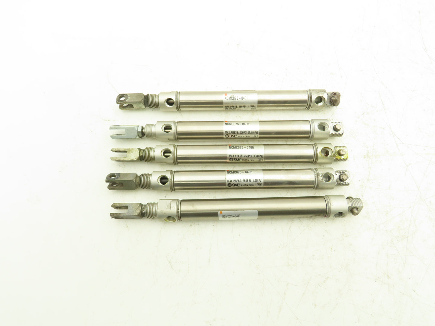 SMC NCMC075-0400 Pneumatic  Air Cylinder 3/4" Bore 4" Stroke  Lot of 5