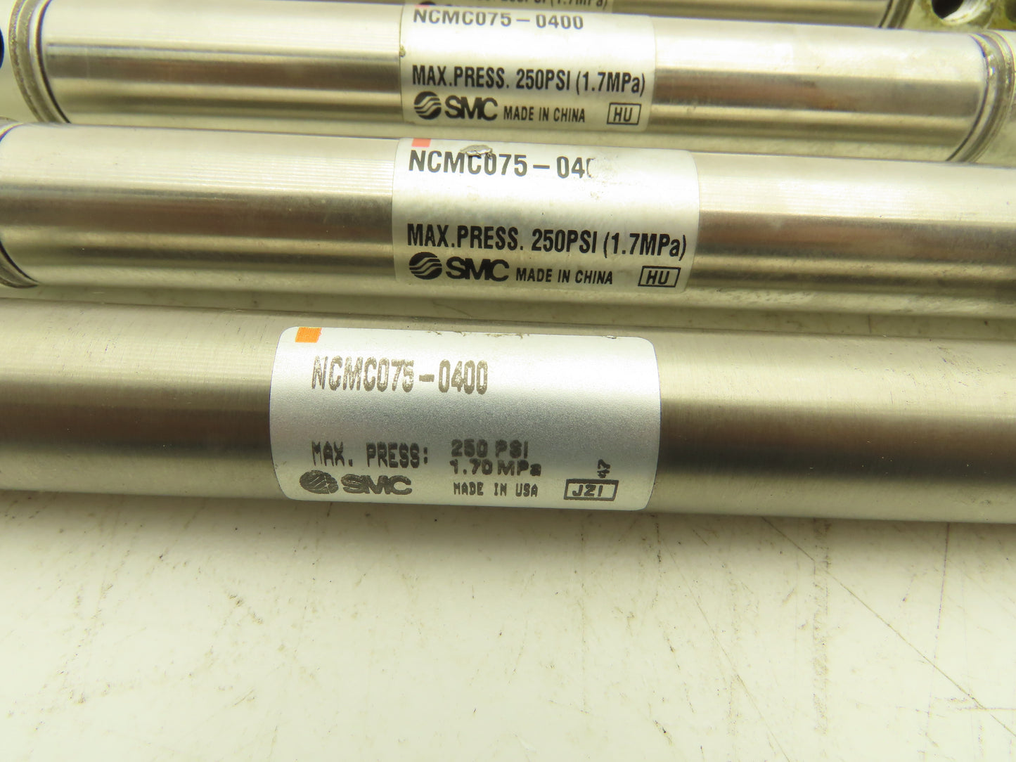 SMC NCMC075-0400 Pneumatic  Air Cylinder 3/4" Bore 4" Stroke  Lot of 5