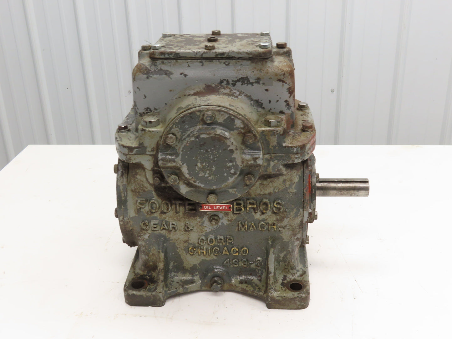 Foote Bros 4S Worm Gearbox 47:1 Ratio Reducer 2Hp 37.5 RPM Right Hand Output