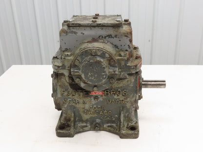 Foote Bros 4S Worm Gearbox 47:1 Ratio Reducer 2Hp 37.5 RPM Right Hand Output