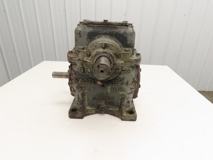 Foote Bros 4S Worm Gearbox 47:1 Ratio Reducer 2Hp 37.5 RPM Right Hand Output