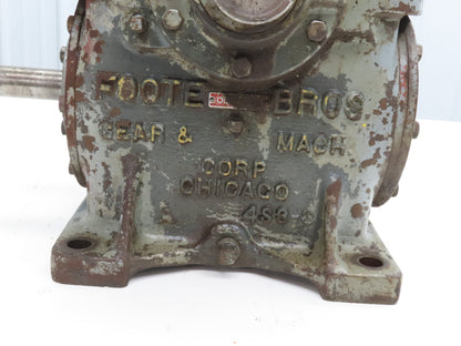 Foote Bros 4S Worm Gearbox 47:1 Ratio Reducer 2Hp 37.5 RPM Right Hand Output