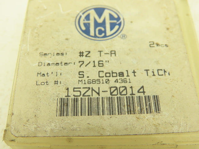 Allied Machine & Eng. 15ZN-0014 T-A Insert #Z T-A SC TICN 7/16" Lot of 2